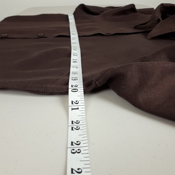 Alice Blue Button Down Brown Linen Tunic - Picture 4 of 15